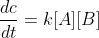 \frac{dc}{dt}=k[A][B]